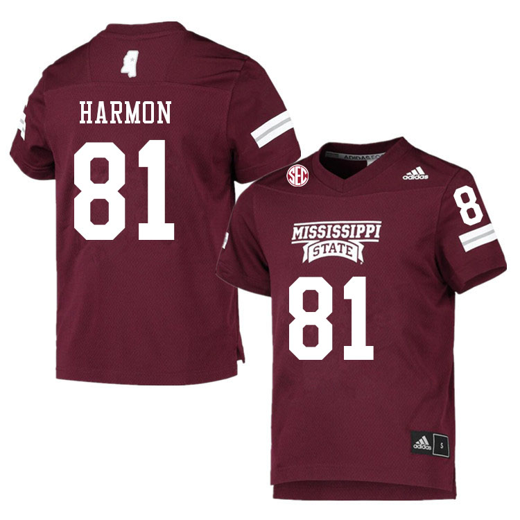 Men #81 Antonio Harmon Mississippi State Bulldogs College Football Jerseys Sale-Maroon